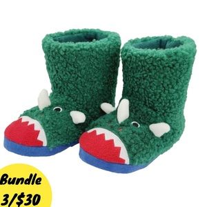 Totes Kids Bootie Dinosaur House Slipper 
Fun Warm Cozy Washable Non slip grip
